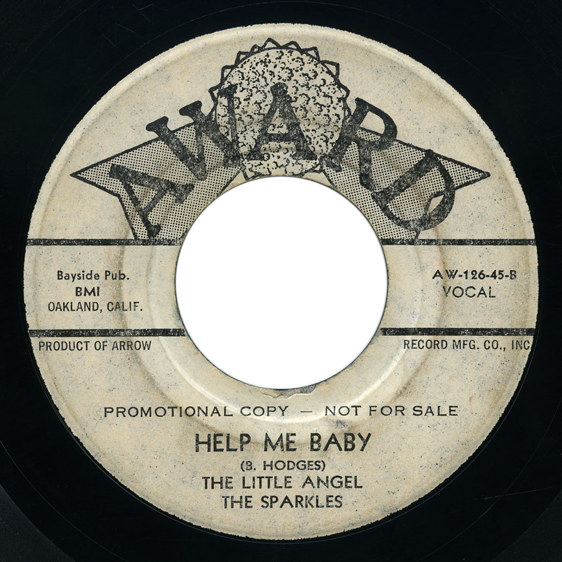Little Angel and The Sparkles - Come On ‘N Rock / Help Me Baby - Award