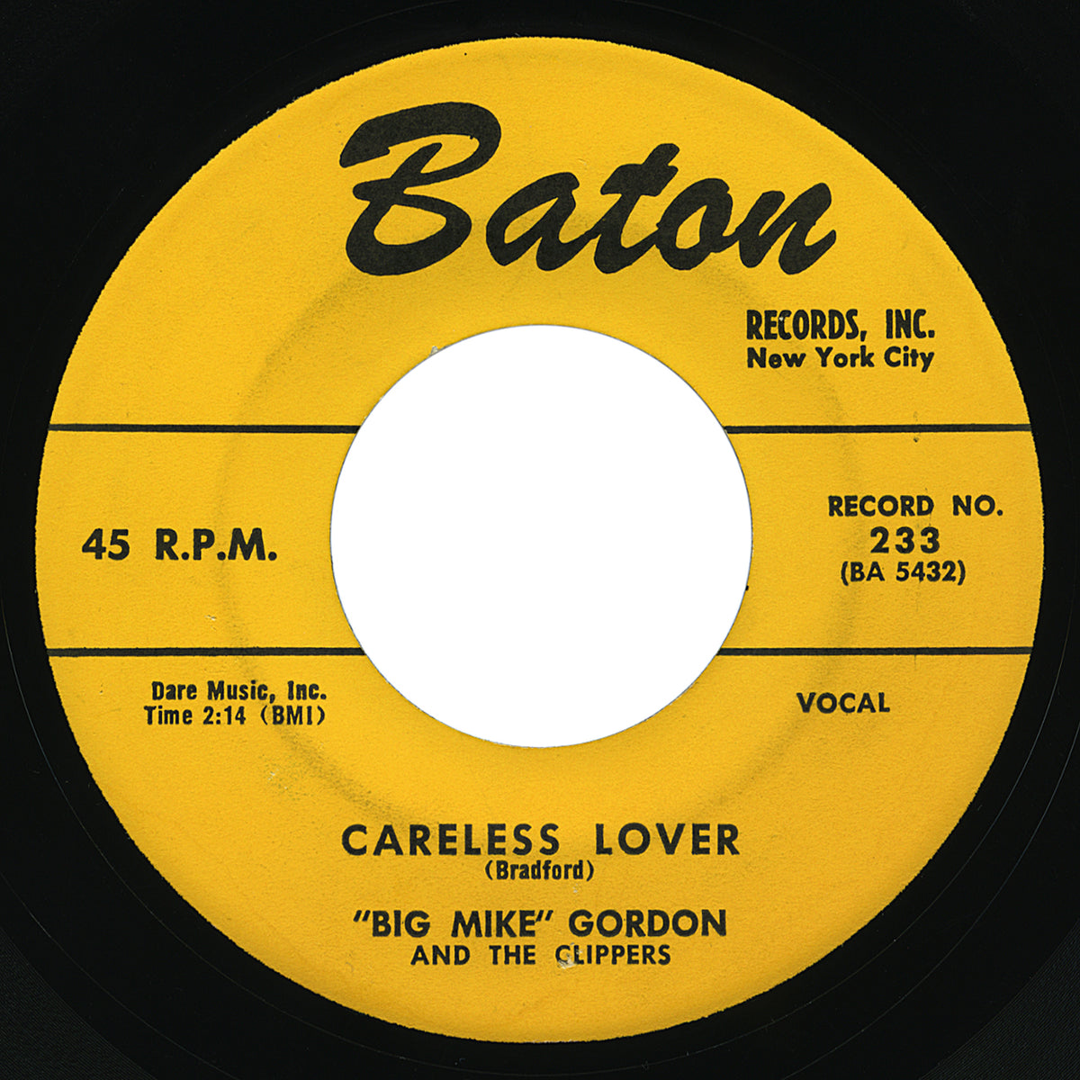 Big Mike Gordon and The Clippers – Careless Lover – Baton