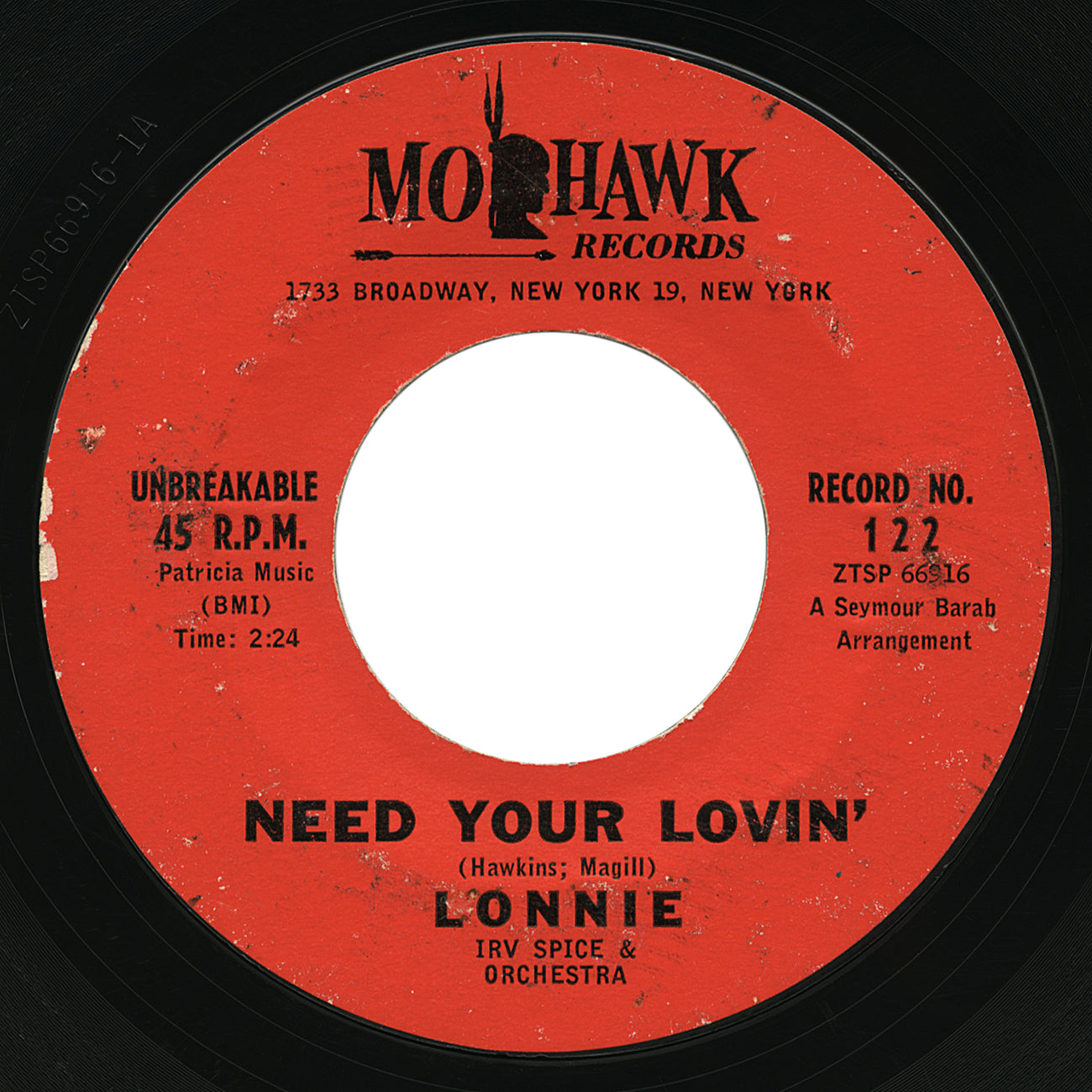 Lonnie – Need Your Lovin' / Beeline – Mohawk – Bopalacious