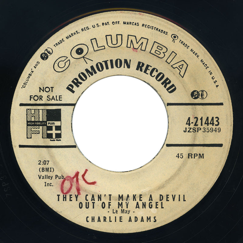 Charlie Adams – Pistol Packin’ Mama Has Laid Her Pistol Down / They Can’t Make A Devil Out Of My Angel – Columbia