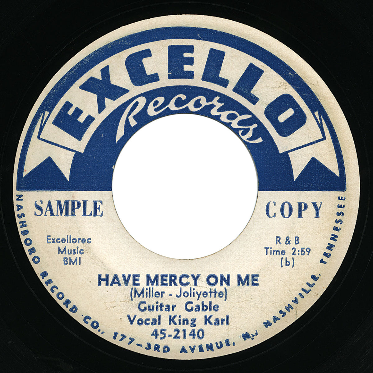 Guitar Gable vocal King Karl – Have Mercy On Me – Excello