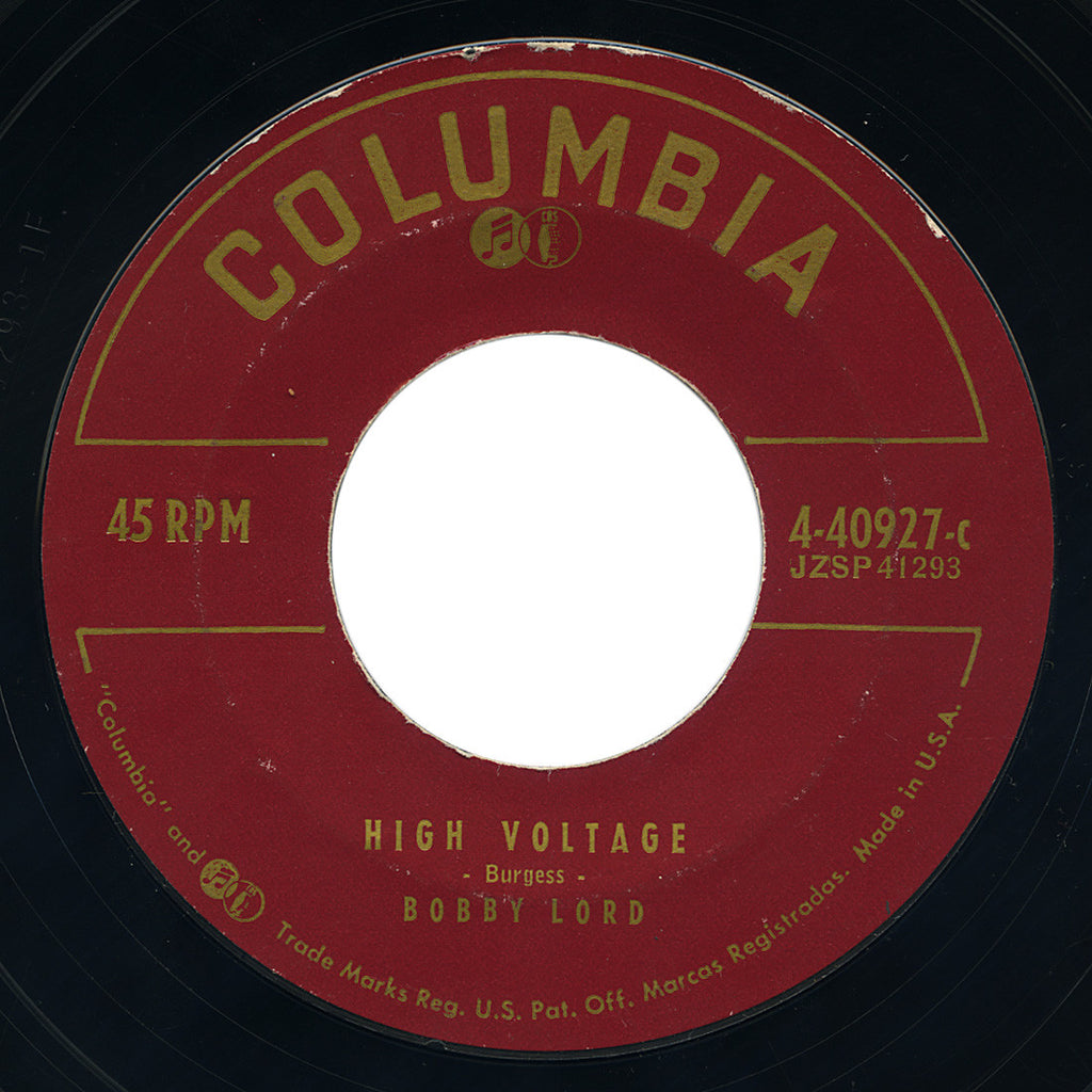 Bobby Lord – High Voltage / Just Wonderful – Columbia