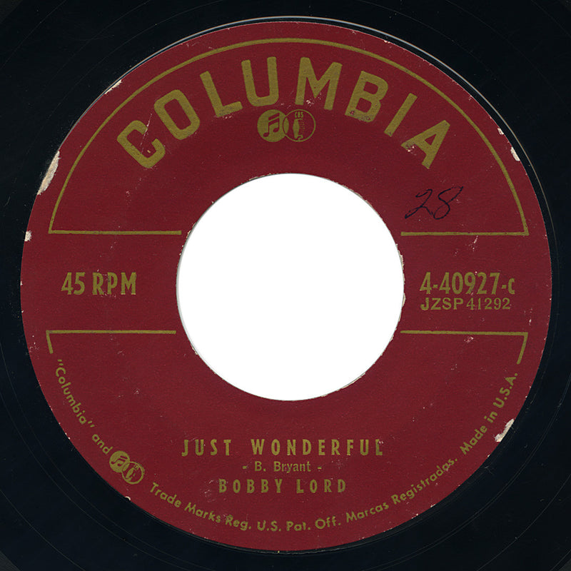 Bobby Lord – Just Wonderful – Columbia
