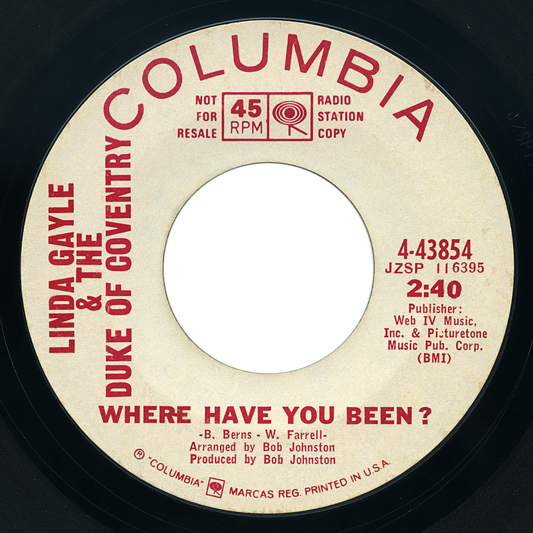 Linda Gayle & The Duke Of Coventry – Where Have You Been? / Twist And Shout  – Columbia