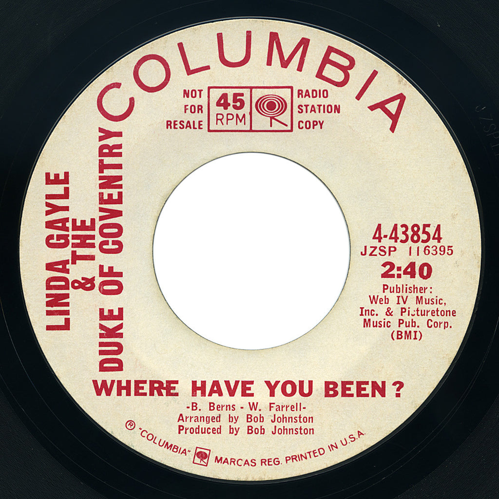 Linda Gayle & The Duke Of Coventry – Where Have You Been? – Columbia