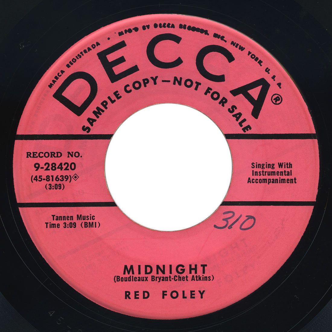 Red Foley – Midnight / I Gotta Have You – Decca