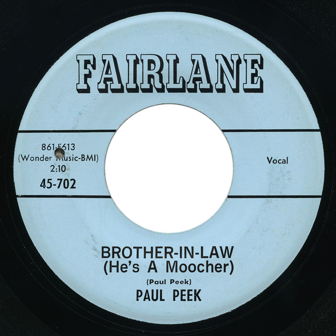 Paul Peek - Brother-In-Law (He’s A Moocher) / Through The Teenage Years - Fairlane