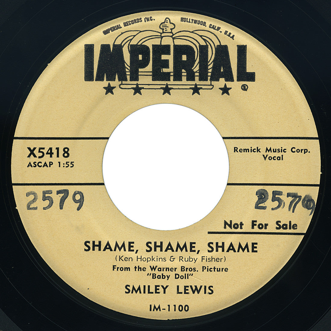 Smiley Lewis – Shame, Shame, Shame / No, No – Imperial
