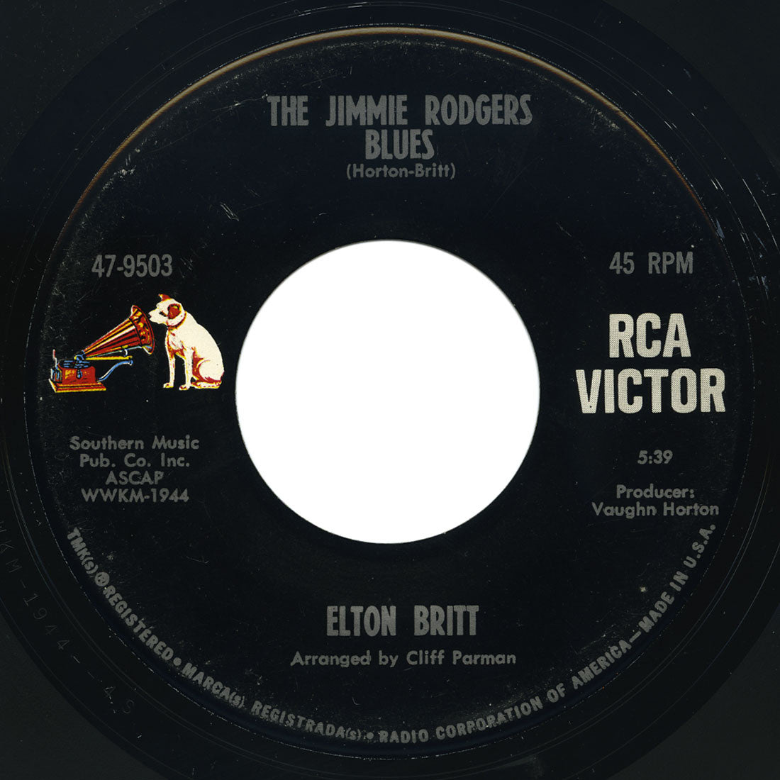 Elton Britt – The Jimmie Rodgers Blues / Singin’ In The Pines – RCA