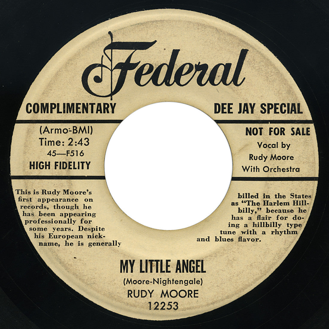 Rudy Moore – My Little Angel – Federal