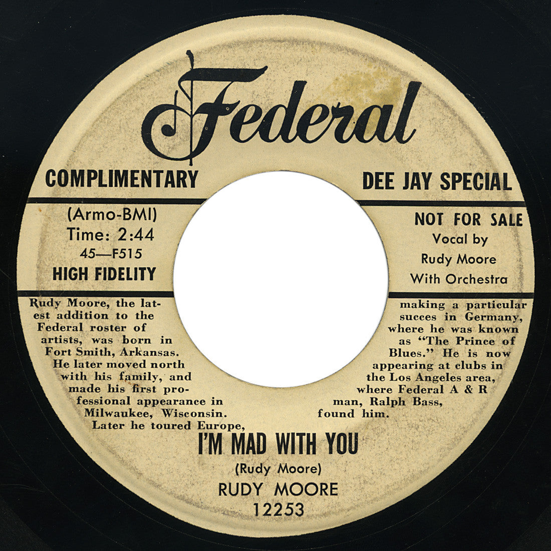 Rudy Moore – I’m Mad With You – Federal